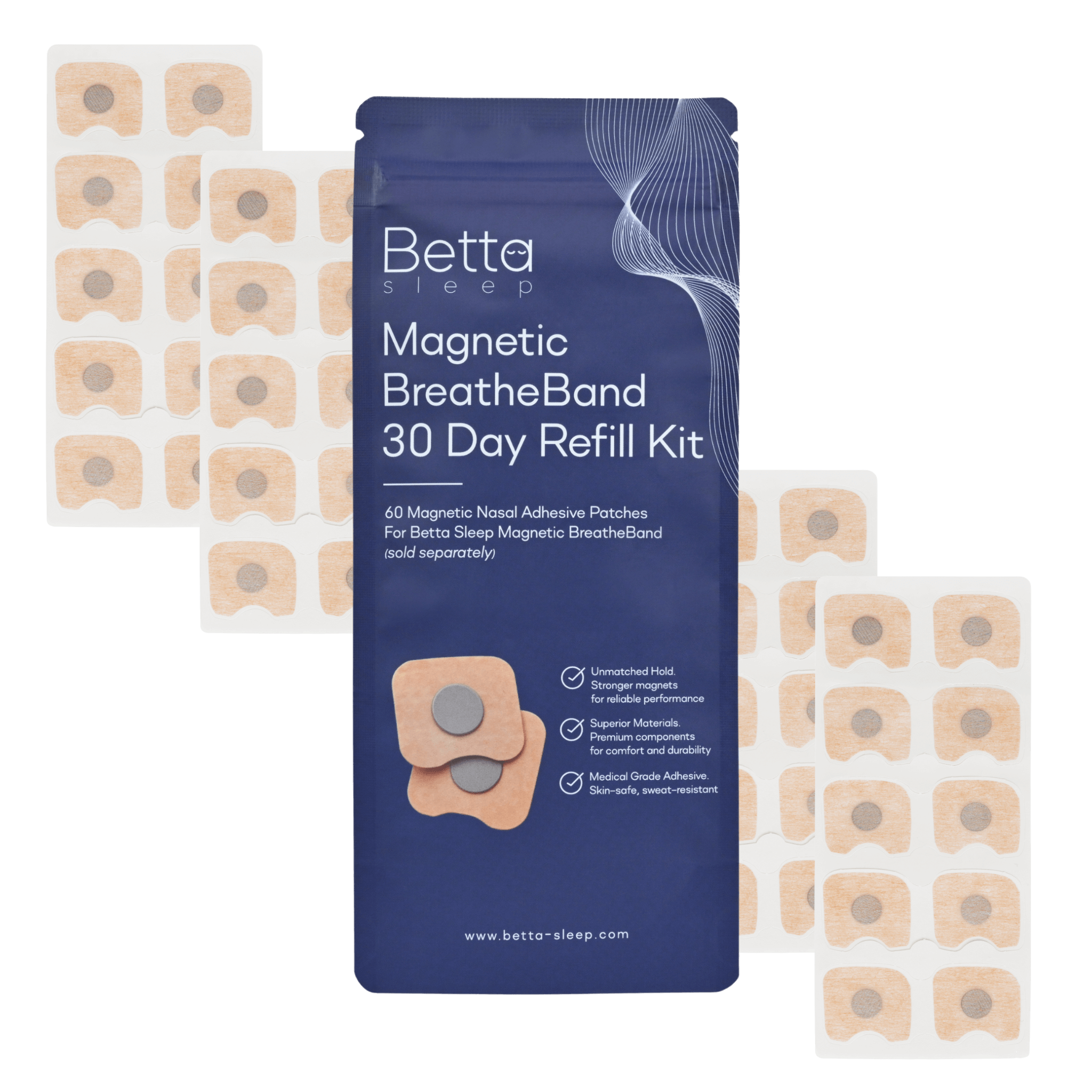 Magnetic BreatheBand Refill – 30 Day Adhesive Patch Refill (Patches Only)