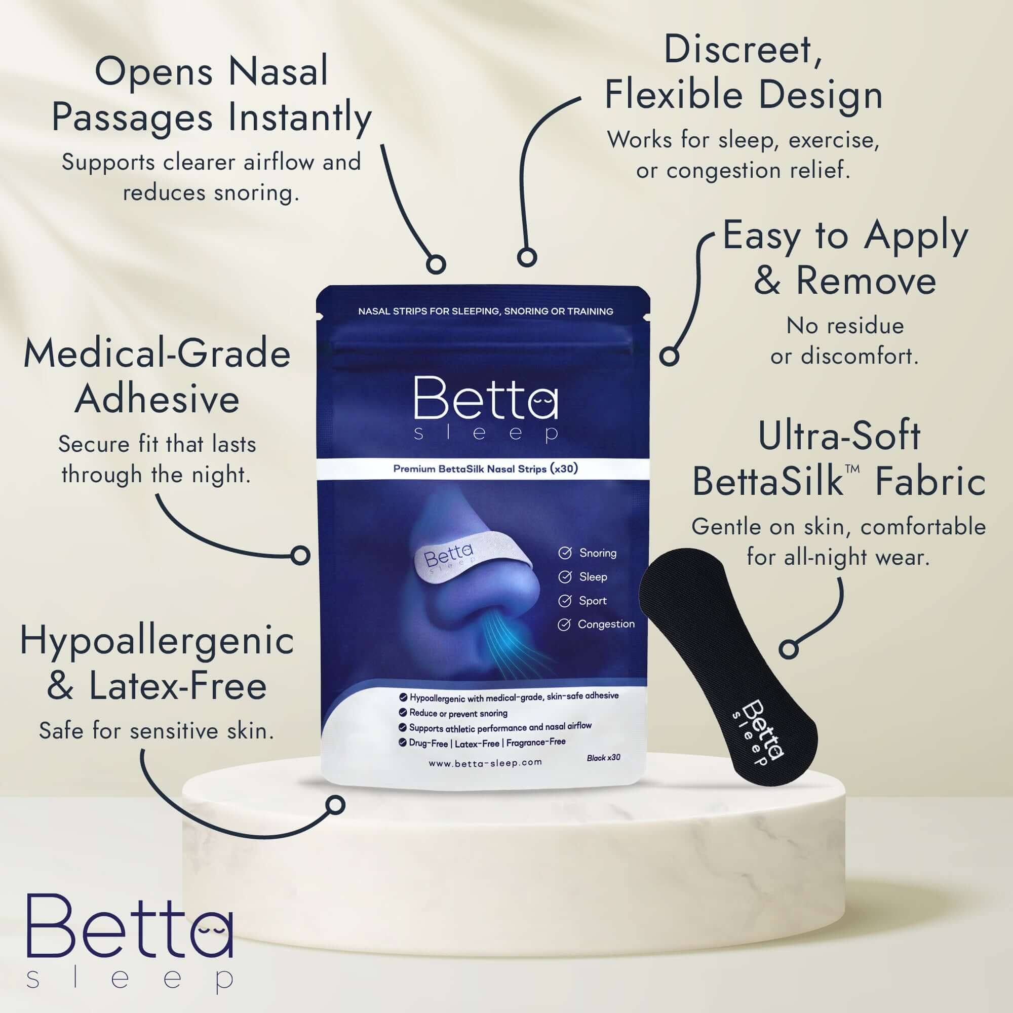 Betta Sleep Nasal Strips – 30 Pack