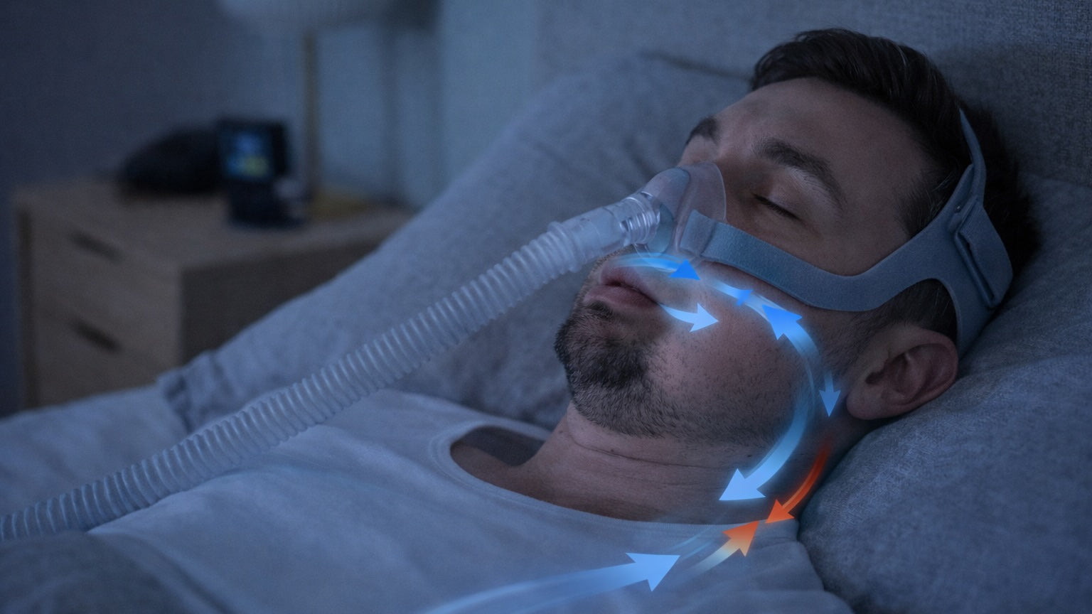 Man with CPAP