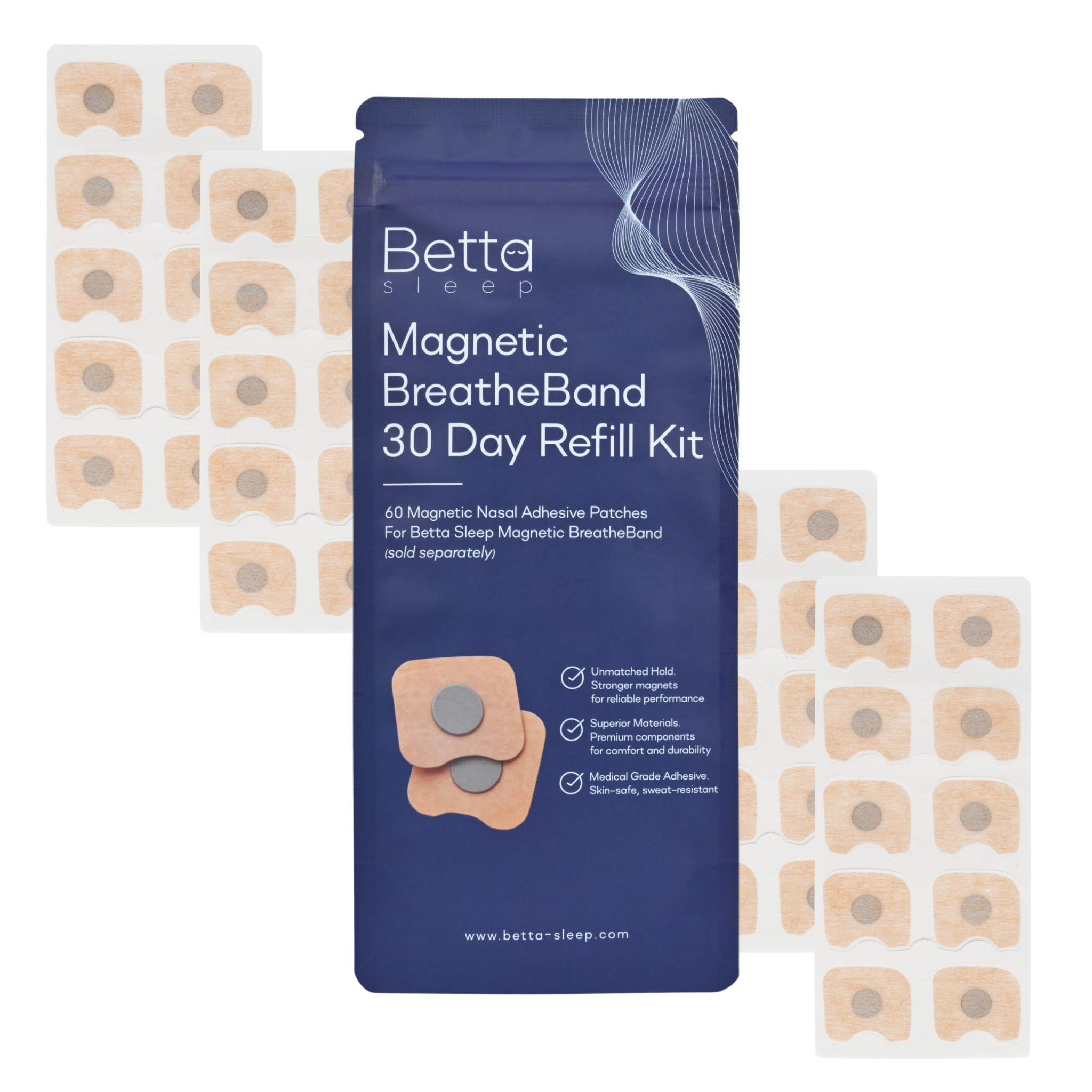 Magnetic BreatheBand Refill – 30 Day Adhesive Patch Refill (Patches Only)
